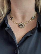 Vintage Equestrian Essex Crystal 14K Yellow Gold Necklace