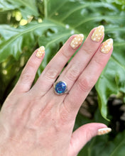 Vintage Edwardian Platinum 3 Carat Black Opal Ring