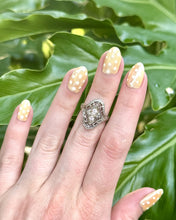 Vintage Edwardian Era Diamond Cocktail Ring 18K White Gold