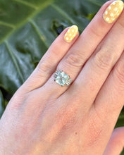 Vintage 14k Yellow and White Gold Aquamarine and Diamond Ring
