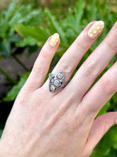 Vintage Art Deco Sapphire and Diamond Cocktail Ring