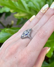 Vintage Art Deco Sapphire and Diamond Cocktail Ring