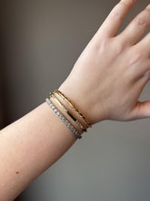 Vintage Dainty Gold Diamond Bangle Bracelet 14K Yellow Gold