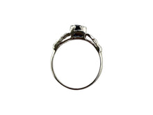 Platinum Vintage Sapphire Solitaire Engagement Ring