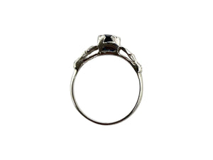 Platinum Vintage Sapphire Solitaire Engagement Ring