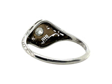 Art Deco Filigree Old European Cut Diamond Ring 18K White Gold