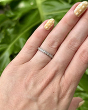 Vintage Engraved Platinum Diamond Band Size 6.5