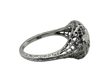 Art Deco Three Dainty Stone Cocktail Ring 18K White Gold