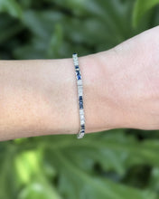 Estate Platinum Sapphire and Diamond Tennis Bracelet