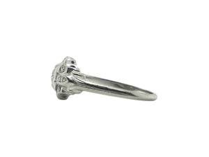 Dainty Vintage Diamond Ring 18K White Gold