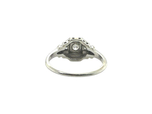 Dainty Vintage Diamond Ring 18K White Gold