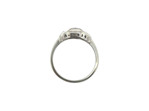 Dainty Vintage Diamond Ring 18K White Gold