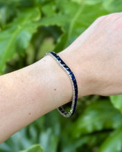 Vintage Platinum Sapphire 12 Carat Tennis Bracelet