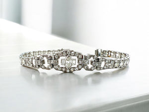 Art Deco Platinum 2.8 Carat Diamond Bracelet