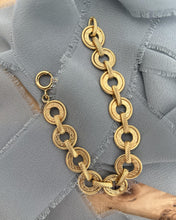 Vintage 14k Yellow Gold Engraved Link Bracelet