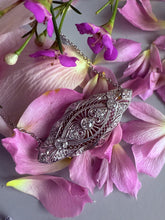 Vintage Platinum Diamond Brooch Conversion Necklace