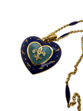 Vintage Faberge by Victor Mayor Enamel Heart Necklace