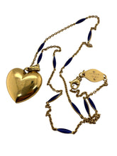 Vintage Faberge by Victor Mayor Enamel Heart Necklace