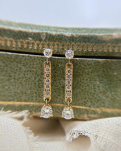 Vintage Diamond 14k Yellow Gold Dangle Earrings