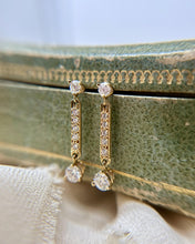 Vintage Diamond 14k Yellow Gold Dangle Earrings