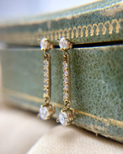 Vintage Diamond 14k Yellow Gold Dangle Earrings