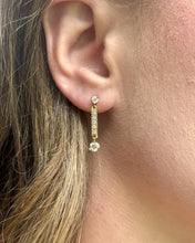 Vintage Diamond 14k Yellow Gold Dangle Earrings