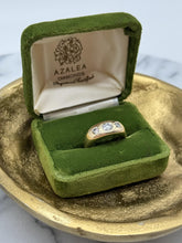 Antique Gypsy Set 3 Stone Old European Cut Diamond Ring 14K Yellow Gold