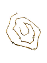 Vintage Yellow Gold Diamond By The Yard Necklace 1.37 Carats