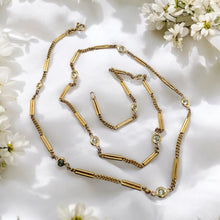 Vintage Yellow Gold Diamond By The Yard Necklace 1.37 Carats
