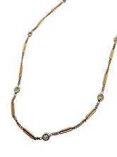 Vintage Yellow Gold Diamond By The Yard Necklace 1.37 Carats