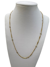 Vintage Yellow Gold Diamond By The Yard Necklace 1.37 Carats