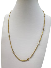 Vintage Yellow Gold Diamond By The Yard Necklace 1.37 Carats