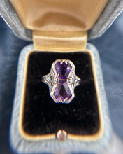 Vintage Art Deco Era Amethyst Ring 14K White Gold