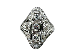 Vintage Platinum Diamond Cocktail Ring