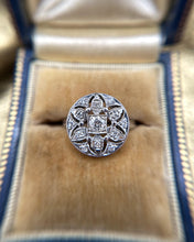 Vintage Diamond Cluster Ring 18K White Gold