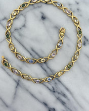 Estate MultiColored Pastel Sapphire Necklace 26 Carats 18K Yellow Gold