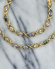 Estate MultiColored Pastel Sapphire Necklace 26 Carats 18K Yellow Gold