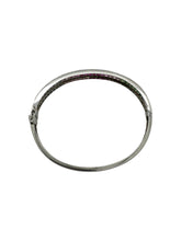 Rainbow Sapphire Bangle Bracelet 18K White Gold