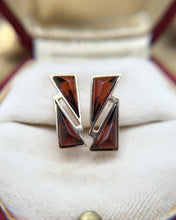 Vintage Sugarloaf Garnet Gemstone Earrings 14K Yellow Gold