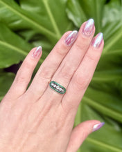 Vintage 14k Yellow Gold Emerald & Diamond Cocktail Ring