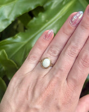 Vintage White Opal Cocktail Ring 10K Rose Gold