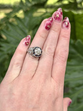 Vintage 2.13 Carat Old European Cut Platinum Diamond Engagement Ring GIA