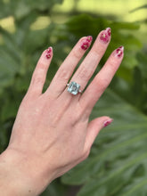 Vintage 7.5 Carat Aquamarine & Diamond Cocktail Ring 14K White Gold