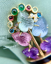 Vintage Kurt Wayne 14k Yellow Gold Tutti Frutti Brooch