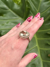 Contemporary Estate Quartz & Diamond Cocktail Ring 14K Yellow Gold