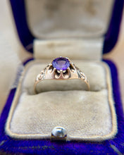 Vintage 9k Rose Gold Amethyst Ring
