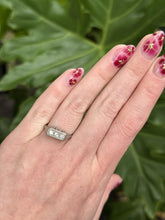 Vintage Petite Art Deco Platinum Three Stone Diamond Ring