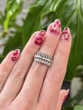 Vintage Retro Era Baguette Diamond Cocktail Ring 14K White Gold