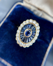 Vintage Sapphire and Diamond 18K Yellow Gold Cocktail Ring