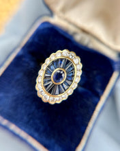 Vintage Sapphire and Diamond 18K Yellow Gold Cocktail Ring